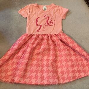 Barbie Graphic Pink Houndstooth Dress